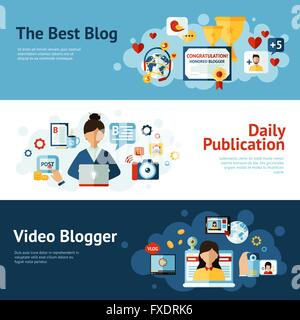 Blogger-Banner-Set Stock Vektor