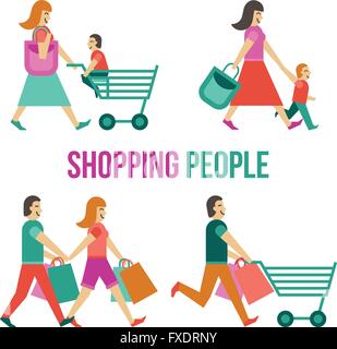 Menschen-Set einkaufen Stock Vektor