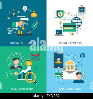 Banking-Marketing Icons Set Stock Vektor