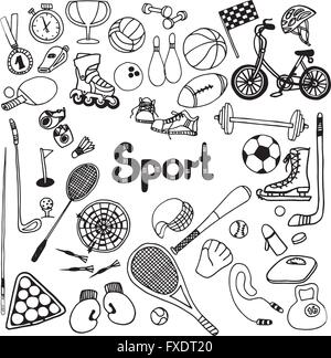 Doodle Sport Set Stock Vektor
