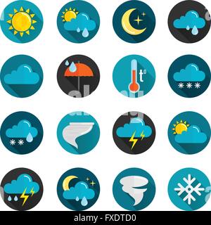 Wetter-flach-Icon-Set Stock Vektor