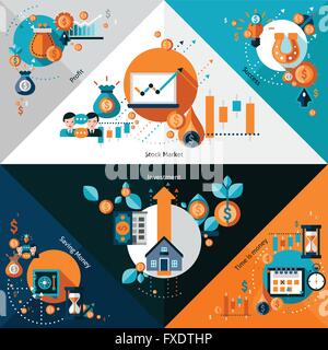 Investitionen-Ecken-Set Stock Vektor