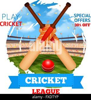 Cricket-Stadion-Illustration Stock Vektor