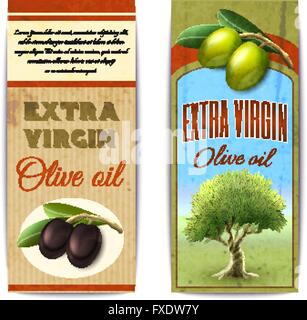Olivenöl-vertikale Banner-set Stock Vektor