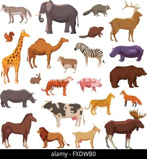 Große Tiere Set Stock Vektor