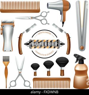 Barbershop-Tool-set Stock Vektor