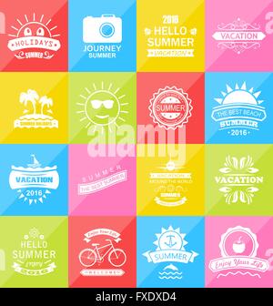 Eingestellten Sommerferien Etiketten, Design-Elemente Stock Vektor