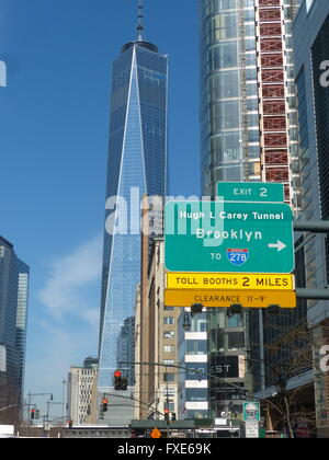 One World Trade Center, ehemals Freedom Tower, entworfen von Architekt David Childs Stockfoto