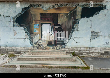 Graffiti an einem Gebäude in Swanage, Dorset, England. Stockfoto