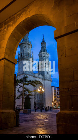 Co-Kathedrale de Santa Maria De La Redonda auf nahezu im Plaza del Mercado Quadrat. Logrono Spanien Rioja Stockfoto