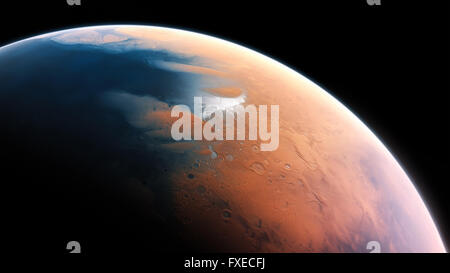 Fantasy Wasser Mars Planet isoliert Galaxie Weltraum Stockfoto