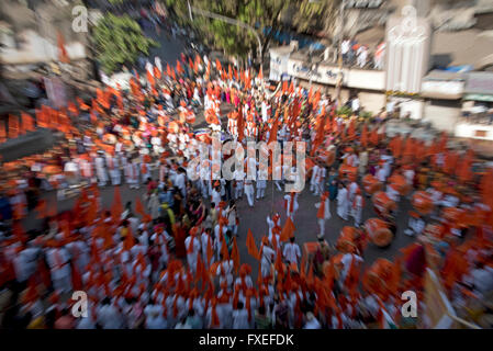 Das Bild der Prozession wurde erschossen in Girgaon Mumbai, Maharashtra, India Stockfoto