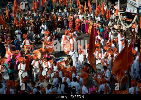 Das Bild der Prozession wurde erschossen in Girgaon Mumbai, Maharashtra, India Stockfoto