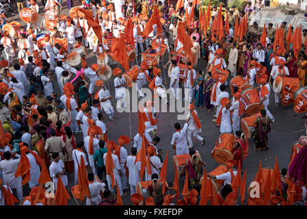 Das Bild der Prozession wurde erschossen in Girgaon Mumbai, Maharashtra, India Stockfoto