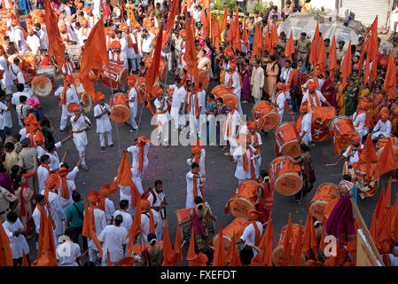 Das Bild der Prozession wurde erschossen in Girgaon Mumbai, Maharashtra, India Stockfoto