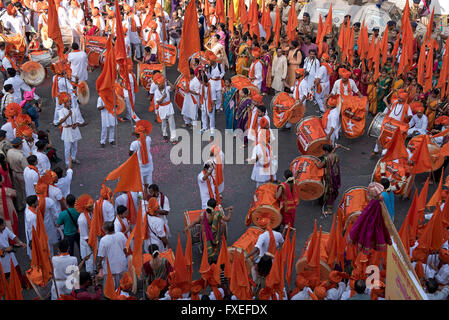 Das Bild der Prozession wurde erschossen in Girgaon Mumbai, Maharashtra, India Stockfoto