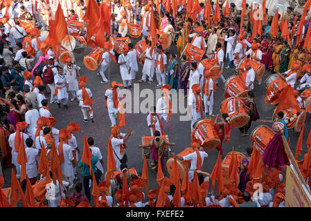 Das Bild der Prozession wurde erschossen in Girgaon Mumbai, Maharashtra, India Stockfoto