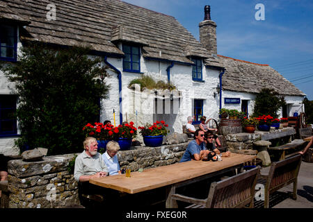 Platz und Kompass Pub an Wert Matravers, Isle of Purbeck, Dorset, Großbritannien Stockfoto