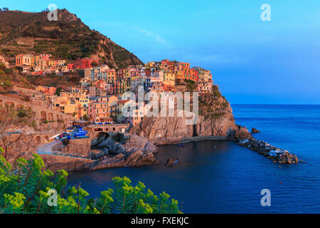 Siunset in Manarola Stockfoto