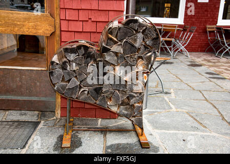 Herzen von Scheitholz in Bayern Stockfoto