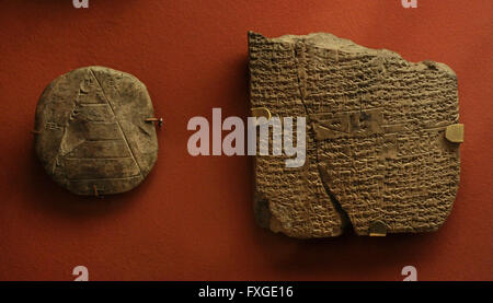 Sumer. Mesopotamien. Mathematische Schule Tabletten. Clay. Die Eremitage. Sankt Petersburg. Russland. Stockfoto