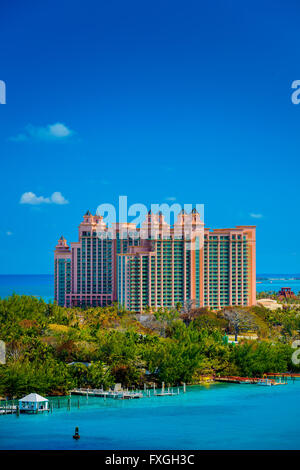 Atlantis Resort Hotel in Nassau Bahamas bis Sonnenuntergang Stockfoto