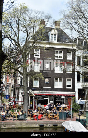 Cafe Marcella (Bruincafé) Amstelveld Prinsengracht Amsterdam Niederlande Stockfoto