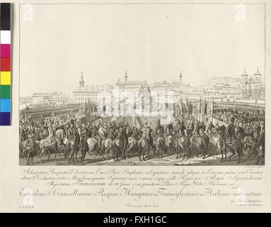 Krönung von Kaiser Franz II. Zum König von Ungarn in Budapest bin 6. Juni 1792 Stockfoto