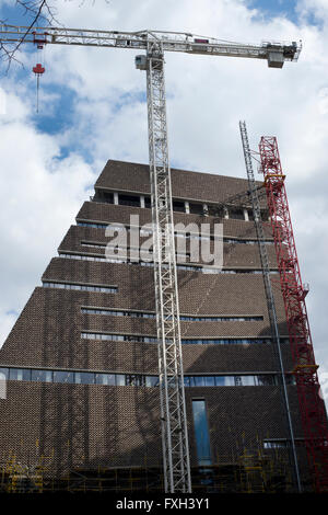 London. Bau. Gebäudeerweiterung Tate Modern. Stockfoto