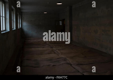 Innenräume in Auschwitz Hütte ich Konzentrationslager in der Nähe von Krakau, Kleinpolen Stockfoto