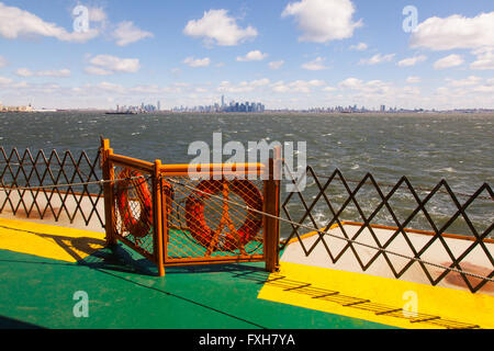 Staten Sie Island Fähre, New York City, Vereinigte Staaten von Amerika. Stockfoto