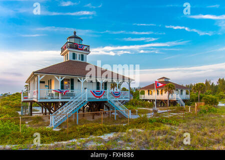 Boca Grande Leuchtturm & Museum auch bekannt als Gasparilla Island Light Station am Golf von Mexiko auf Gasparilla Island Stockfoto