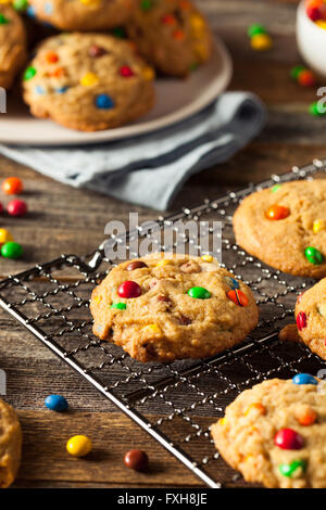 Hausgemachte Süßigkeiten beschichtet Chocolate Chip Cookies bereit, Essen Stockfoto