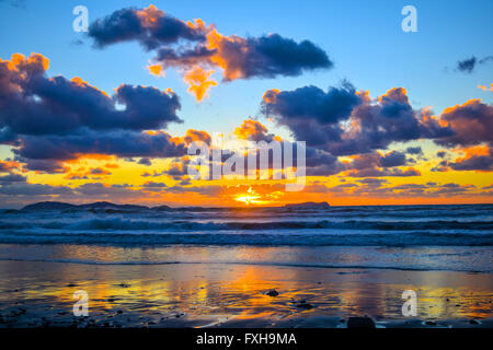 Sonnenuntergang am Strand, Playas De Tijuana Stockfoto