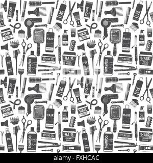 Haar-Styling im Zusammenhang mit Vektor Musterdesign Hintergrund 4 Stock Vektor