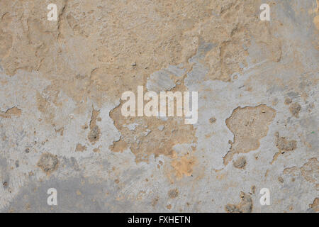 Schaden Schuld Mängel in Grunge-Beton-Wand oder Boden mit Flecken Hintergrund Stockfoto