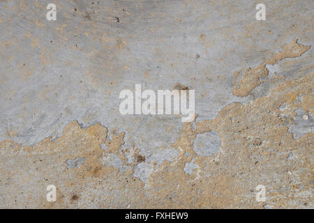 Schaden Schuld Mängel in Grunge-Beton-Wand oder Boden mit Flecken Hintergrund Stockfoto