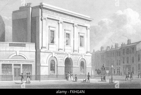 LONDON: Asyl für arme blinde, Westminster Road, antique print 1829 Stockfoto