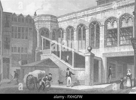 LONDON: Crosby Hall, Bishopsgate, antique print 1830 Stockfoto