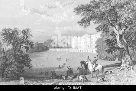 RUTLAND: Burley, Burleigh, hill: Allom, antiken print 1836 Stockfoto