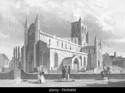 LINCS: Große Grimsby Kirche: Saunders, antique print 1836 Stockfoto