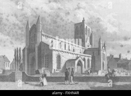 LINCS: Große Grimsby Kirche: Saunders, antique print 1836 Stockfoto