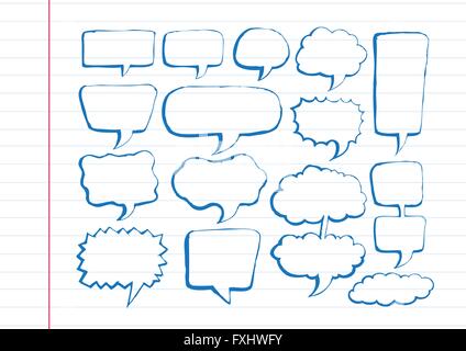 Speech Bubble Skizze hand gezeichnete Blase Rede Stock Vektor