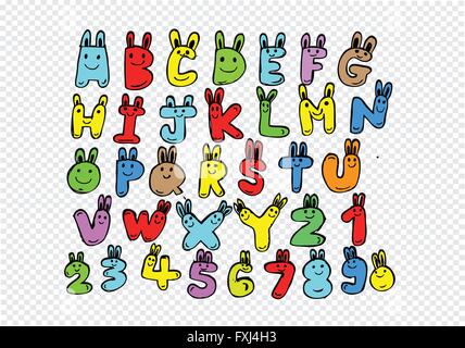 Hand gezeichneten Buchstaben Schrift geschrieben mit einem Stift Stock Vektor