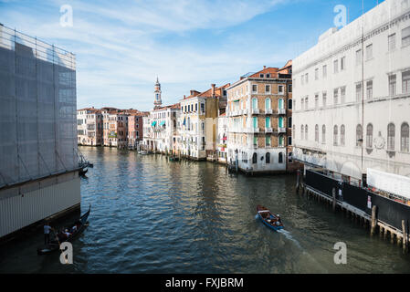 Venezianischen Landschaft von der Rialto-Brücke Stockfoto