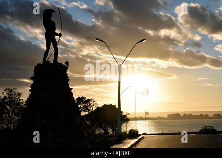 Denkmal für die Tehuelche-Indianer Stockfoto