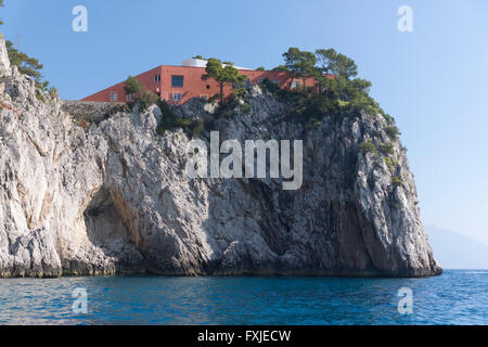 Villa Malaparte auf der Ostseite der Insel Capri Stockfoto