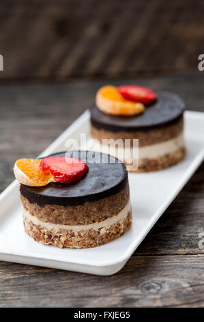 Vegane Kuchen mit Schokolade Stockfoto