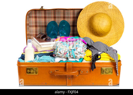Koffer für den Sommerurlaub. Stockfoto