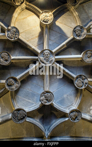 Decke Detail San Bartolome Kirche in Logroño, La Rioja. Spanien. Stockfoto